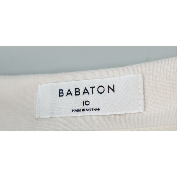 Aritzia Babaton Midi Skirt Womens 10 Cream Wrap Button Asymmetrical Soft Girl - Picture 2 of 13